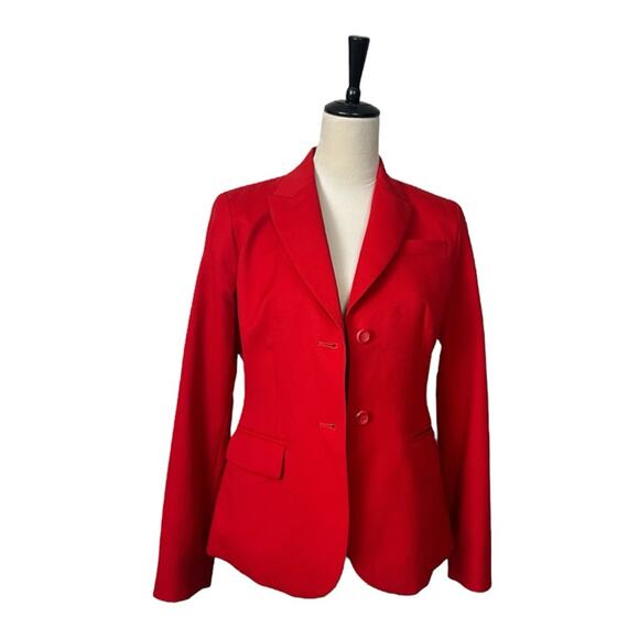 Pendleton Vintage Blazer Wool Peak Lapel Flap Pocket 2 Button Red Women’s Size 6 - Picture 5 of 13